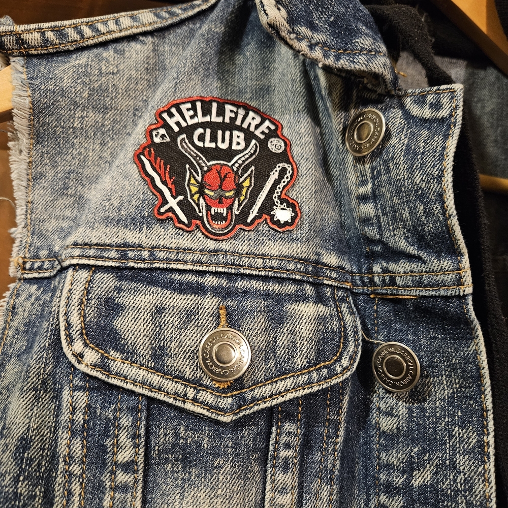 Carbon Denim Vest Hellfire Club Jean Jacket Vest Munson 80s